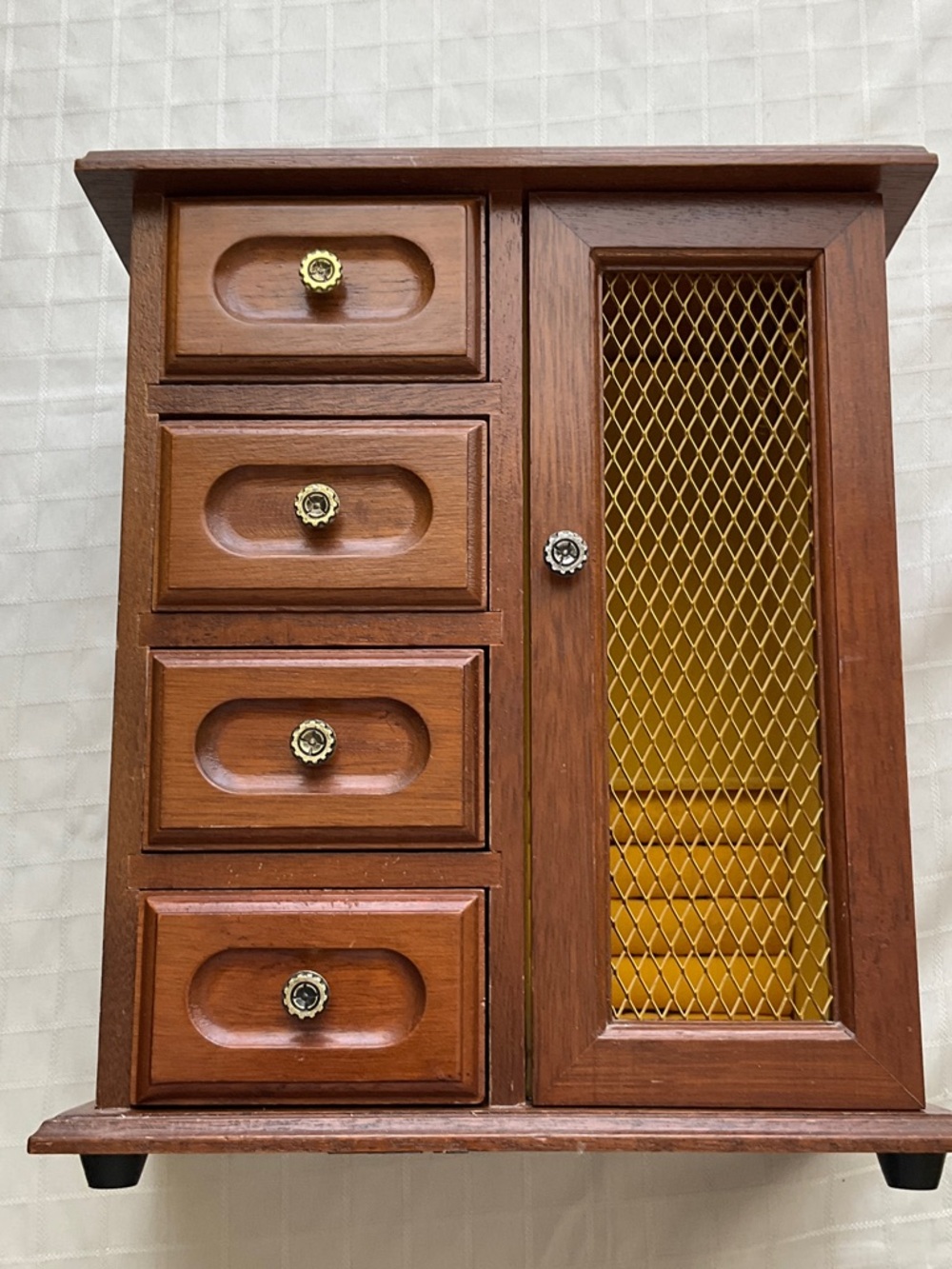 Wooden Jewelry Mini Armoire Cabinet